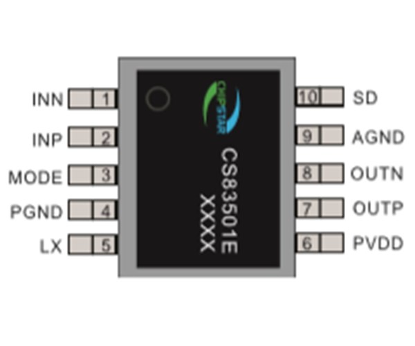 CS83501E自帶升壓單節鋰電供電10W功放IC