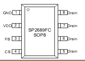 SP2689FC+SP6553FL，內(nèi)置MOS 5V3.4A充電器方案